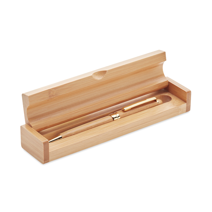 Bamboo twist ball pen in box